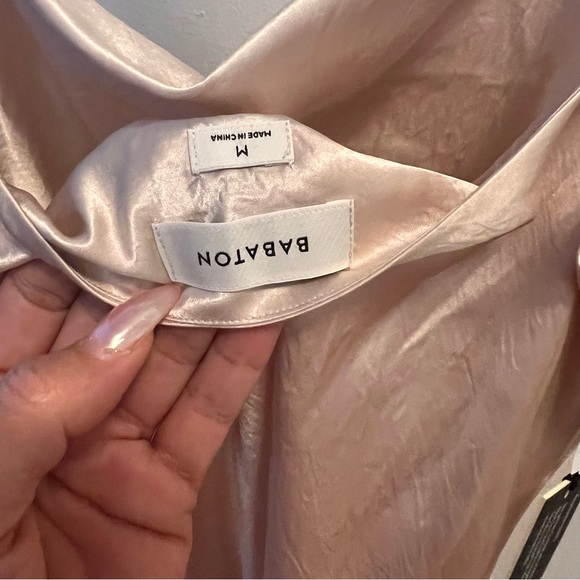 NWT Aritzia Ten by Babaton Encore Satin Slip Dress in Denude M - Picture 3 of 7